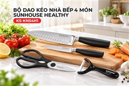 BỘ DAO KÉO NHÀ BẾP 4 MÓN SUNHOUSE HEALTHY KS-KNS4H1